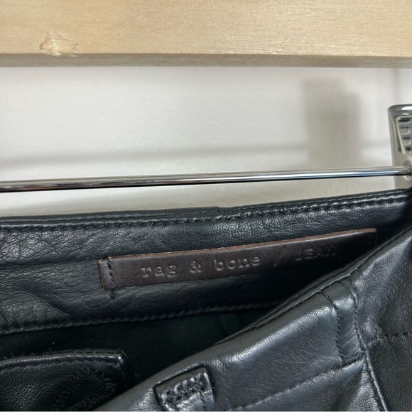 Rag & Bone Pajama Genuine Lamb Leather Black Jogger Pants sz 24 - Picture 8 of 8